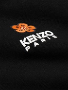 KENZO - Logo-Embroidered Cotton-Jersey Zip-Up Hoodie - Black