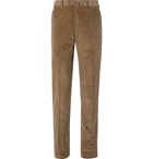 Caruso - Slim-Fit Cotton-Blend Corduroy Trousers - Brown