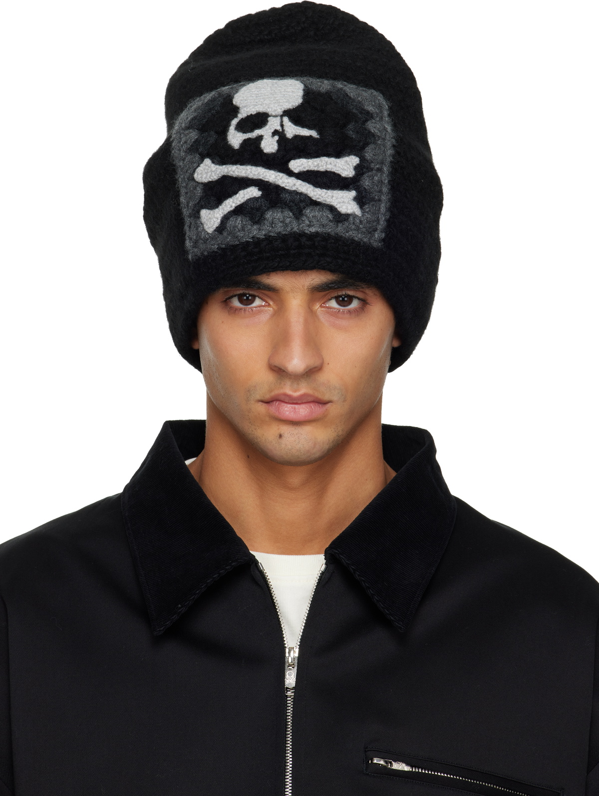 Mastermind World - Embroidered Faux Fur Trapper Hat - Black
