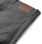 Canali - Virgin Wool-Flannel Trousers - Men - Dark gray