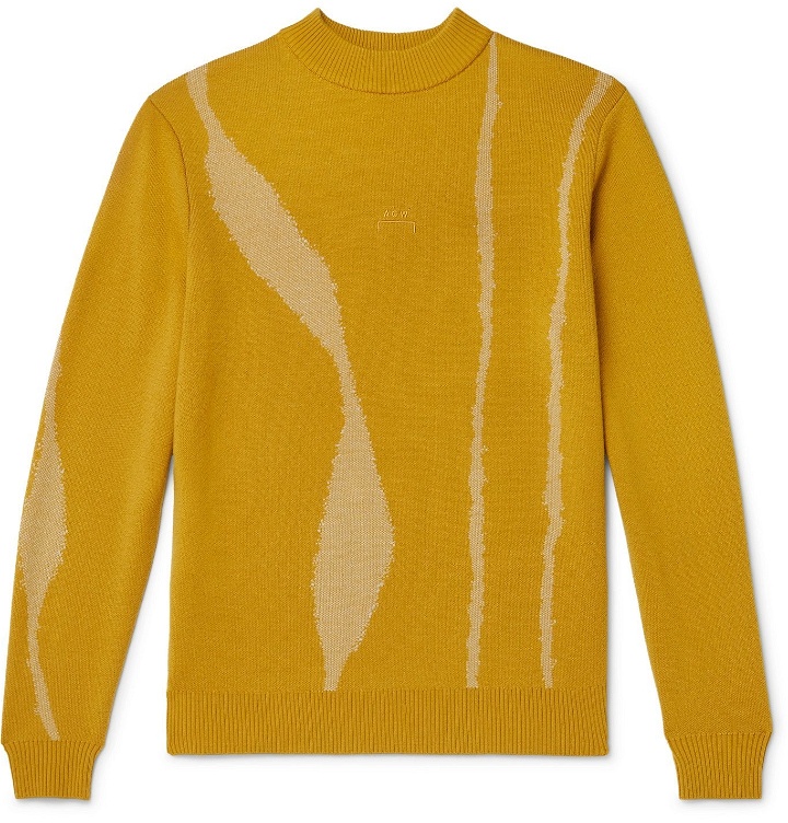 Photo: A-COLD-WALL* - Logo-Embroidered Intarsia Wool Sweater - Yellow