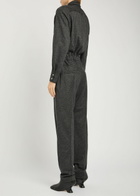 Isabel Marant Rheane Pinstriped Wool-blend Jumpsuit Dark Grey