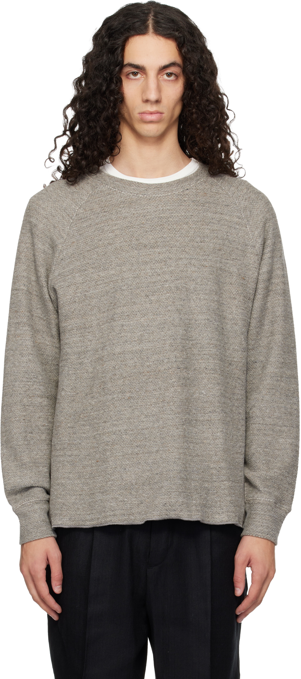 Lady White Co. Gray Raglan Thermal Sweatshirt