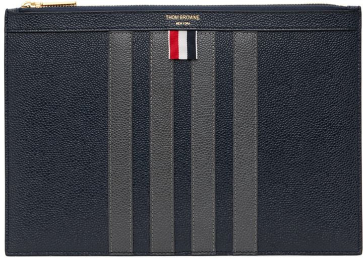Photo: Thom Browne Navy Small 4-Bar Document Holder