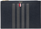 Thom Browne Navy Small 4-Bar Document Holder