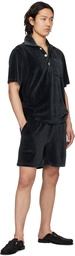 OAS Black Velour Shorts