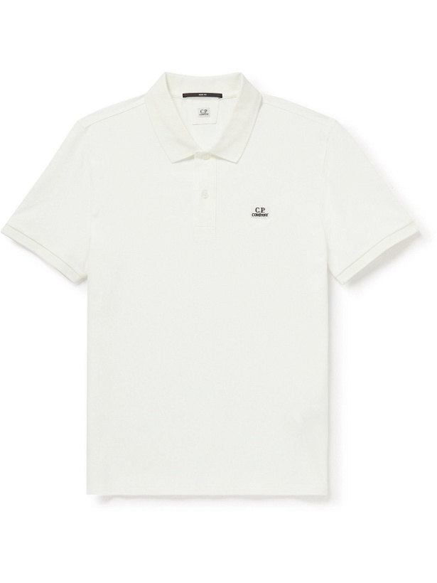 Photo: C.P. Company - Slim-Fit Logo-Embroidered Stretch-Cotton Piqué Polo Shirt - White