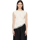 Loulou de Saison White Saez Ruffled Crochet Top
