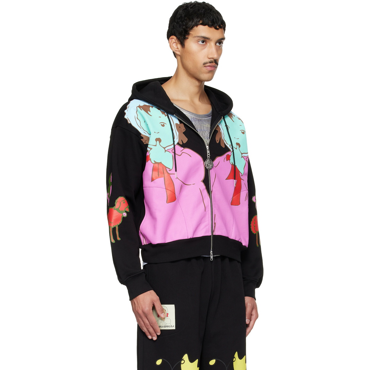 Chopova Lowena Black Double Woody Baby Zip Hoodie