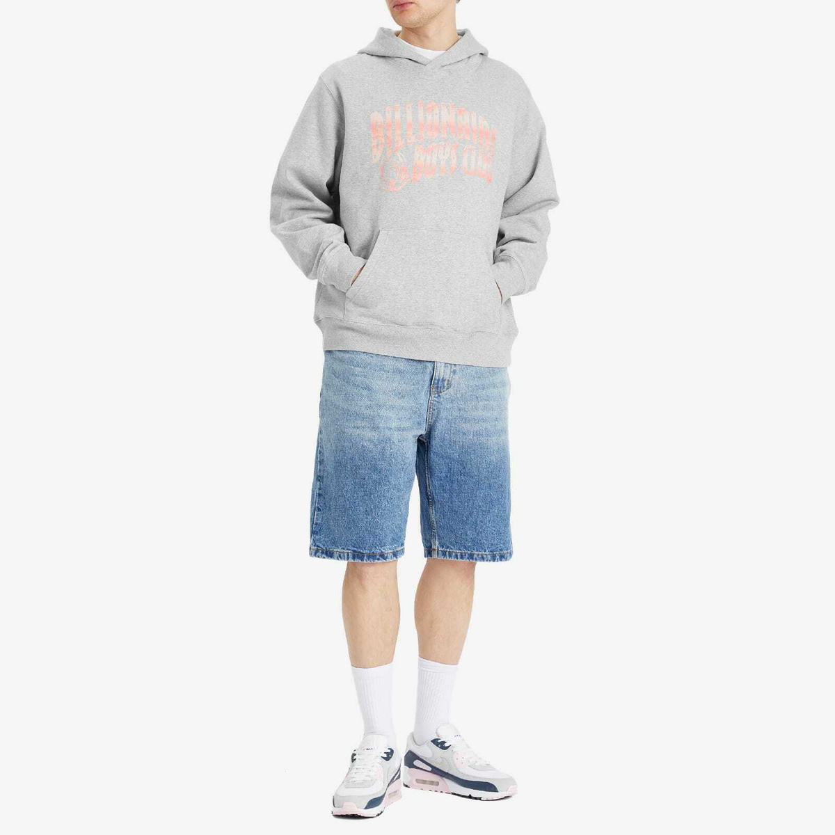 Billionaire Boys Club Men's Mountain Fill Arch Logo Hoodie in Heather Grey