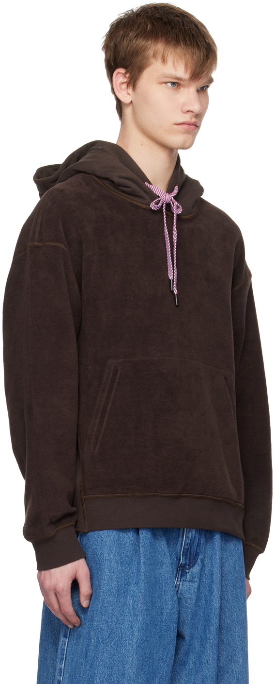A PERSONAL NOTE 73 Brown Overlock Stitch Hoodie