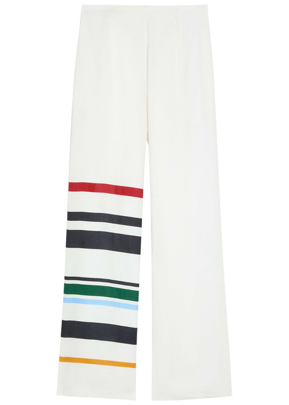 Photo: Cala DE LA Cruz Toya Striped Wide-leg Linen Trousers Stripe