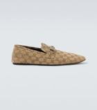 Gucci Horsebit GG Canvas distressed loafers