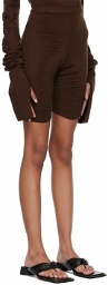 SELASI SSENSE Exclusive Brown KBN Knitwear Edition Shorts