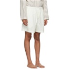 Tekla White Striped Pyjama Shorts