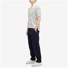 Thom Browne Men's Striped Linen Polo Shirt in Light Grey