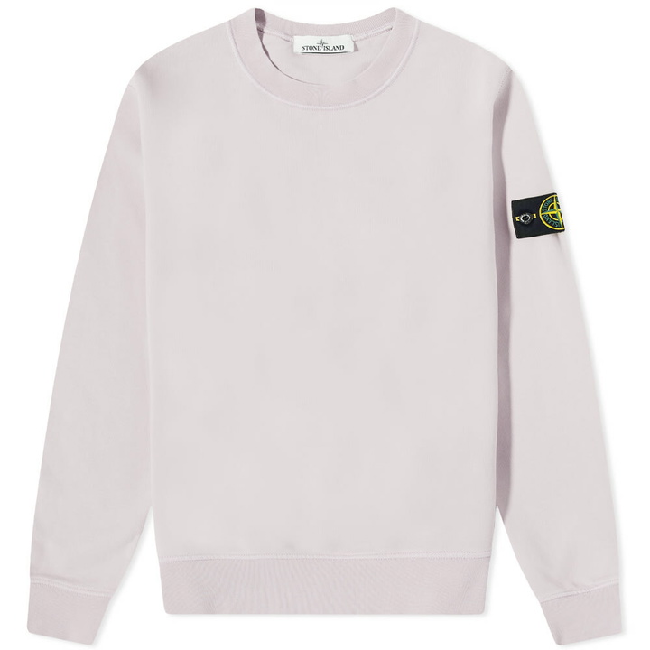 Photo: Stone Island Men's Garment Dyed Crew Neck Sweat in Rose Quartz