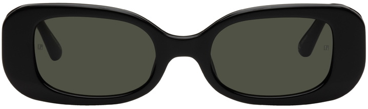 Photo: LINDA FARROW Black & Gold Lola Sunglasses
