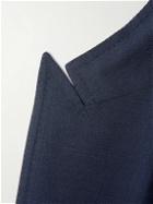Brioni - Amalfi Double-Breasted Silk-Dupioni Suit Jacket - Blue