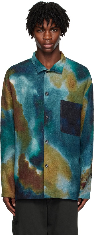 Photo: LEMAIRE Blue Stand Collar Shirt