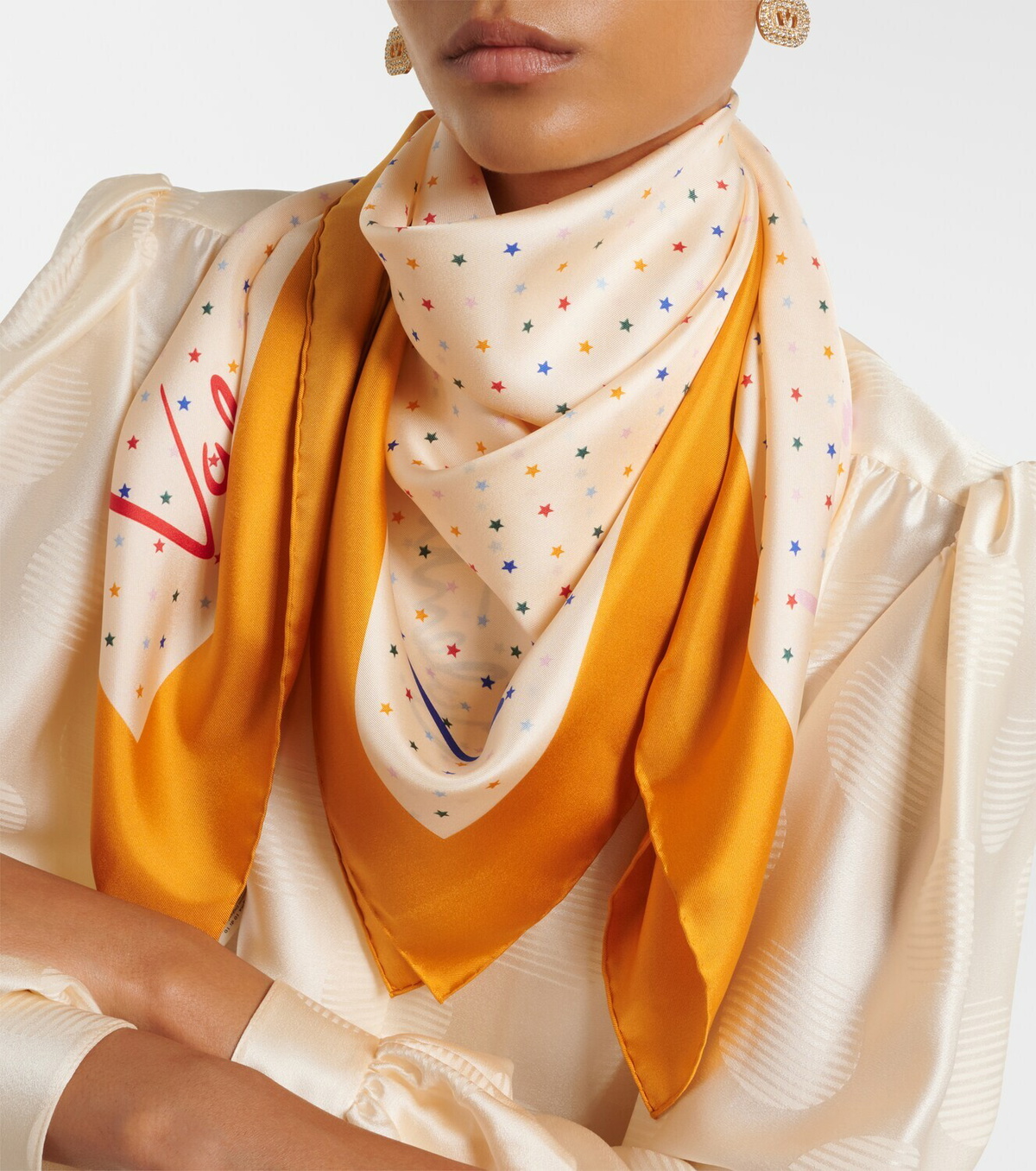 Valentino Polka-dot silk twill scarf