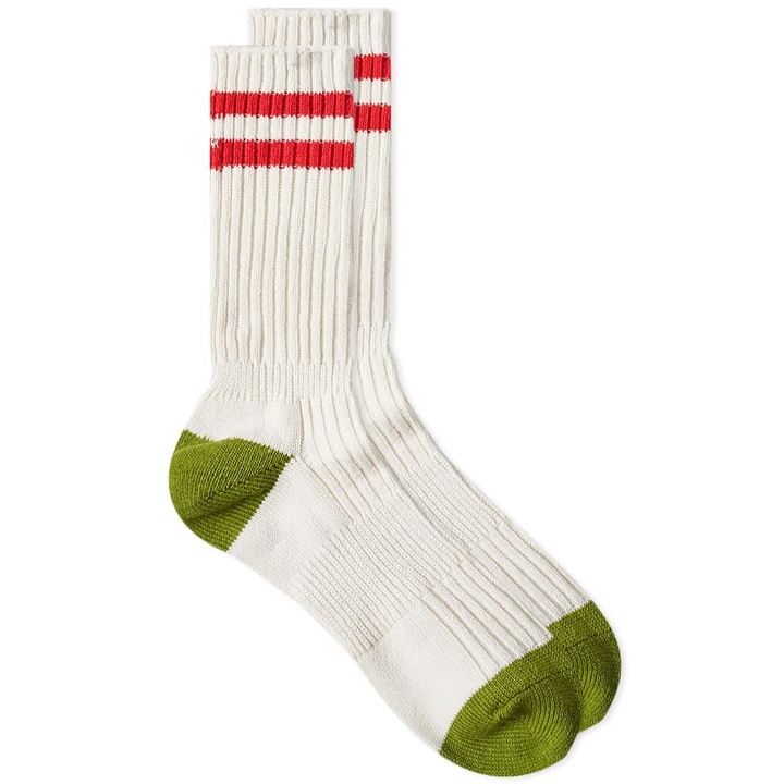 Photo: Anonymous Ism 2 Line Sock in Off White