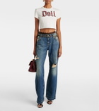 Dolce&Gabbana Printed cropped cotton jersey T-shirt