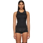 Fendi Black Neoprene Logo Tank Top