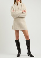 Clea Penn Wool-blend Mini Skirt Beige