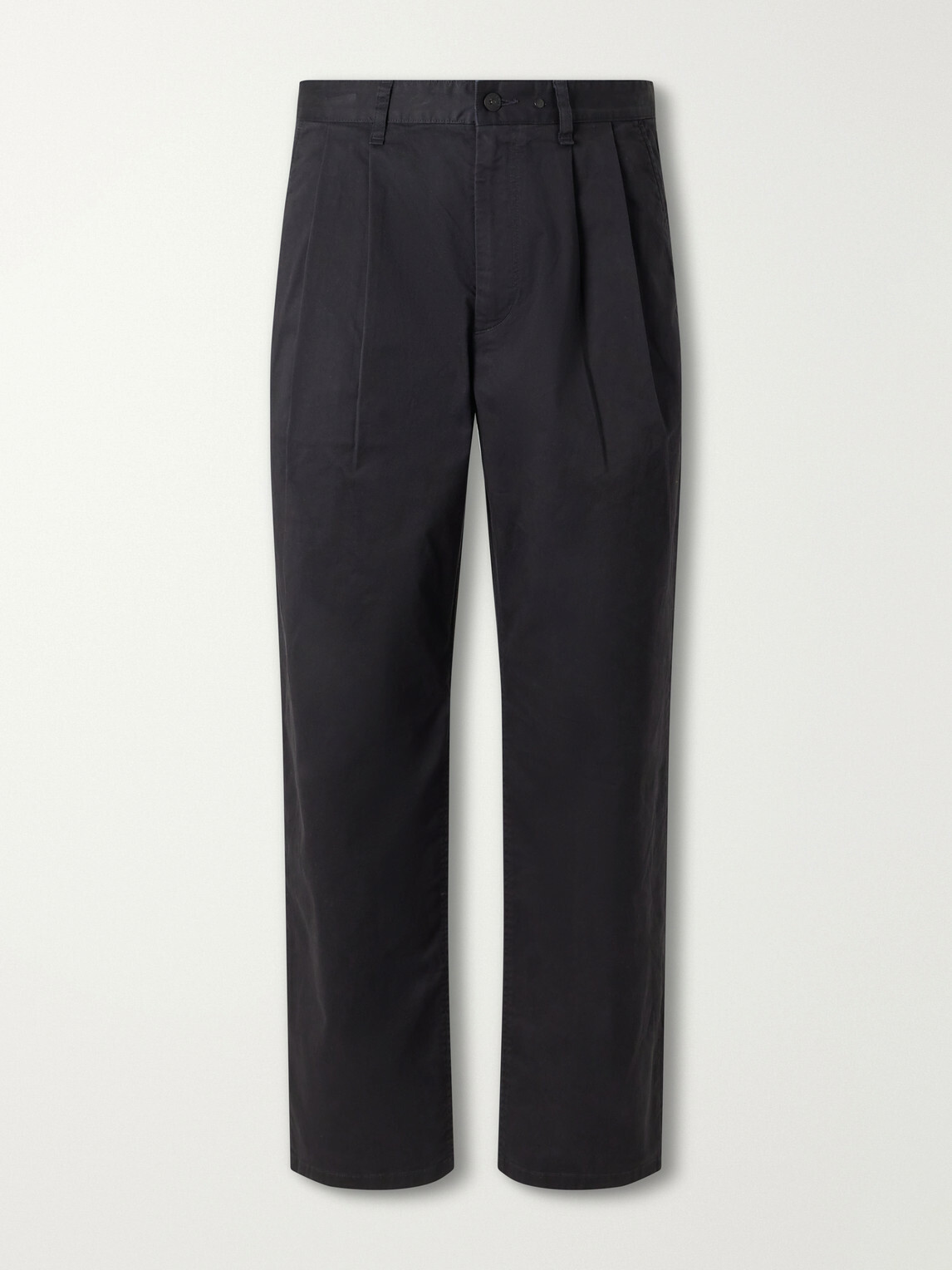 Rag & Bone - Wide-Leg Pleated Stretch Cotton-Twill Trousers - Black