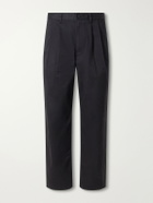Rag & Bone - Wide-Leg Pleated Stretch Cotton-Twill Trousers - Black
