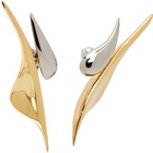 Mugler Silver & Gold Chili Earrings