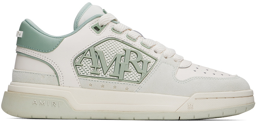 スニーカー AMIRI White leather Classic Low sneakers AMIRI White & Green Classic Low Sneakers Amiri