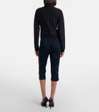 Gucci Web Stripe ribbed-knit jersey capri pants