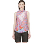 Peter Pilotto Pink Silk Graphic Print Blouse