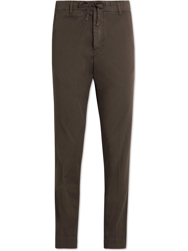 Photo: MAN 1924 - Tomi Tapered Cotton-Blend Twill Drawstring Trousers - Gray