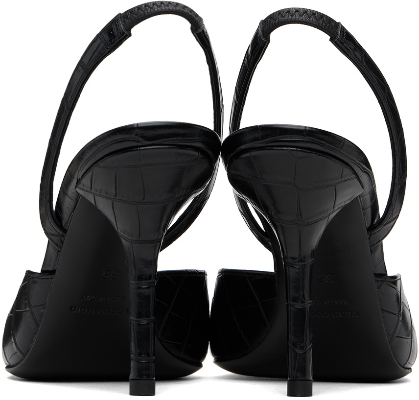 GIABORGHINI Black Octavie Croc Heels