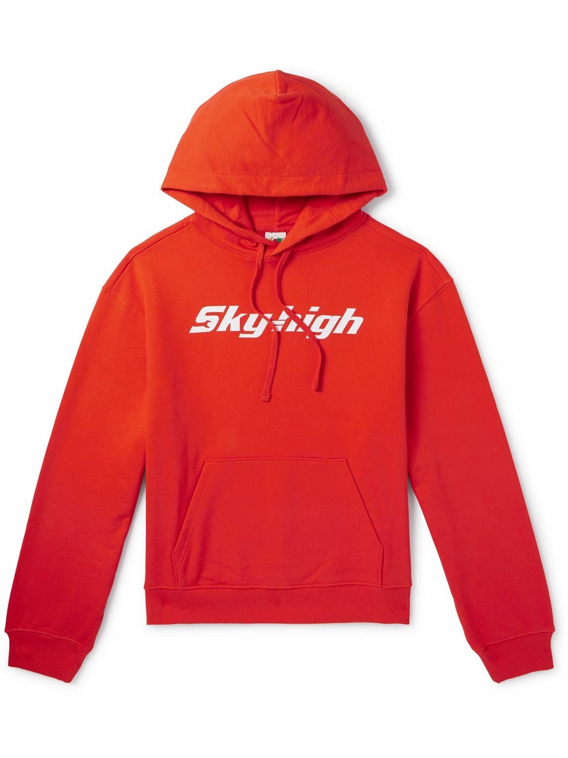 Photo: SKY HIGH FARM - Logo-Print Organic Cotton-Jersey Hoodie - Red
