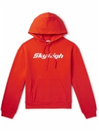 SKY HIGH FARM - Logo-Print Organic Cotton-Jersey Hoodie - Red