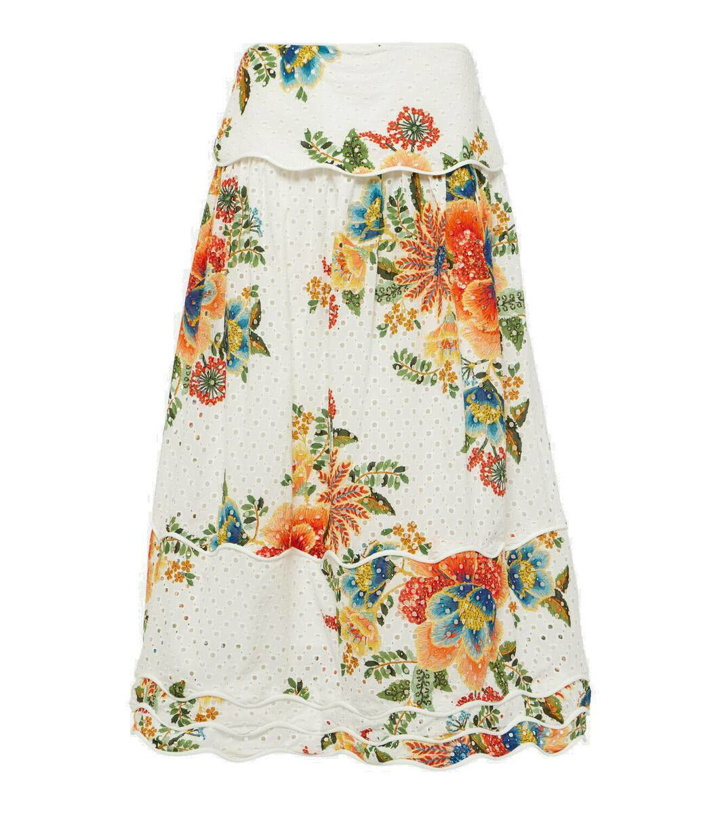 Photo: Farm Rio Delicate Garden cotton midi skirt