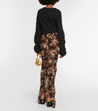 Dries Van Noten Printed satin maxi skirt