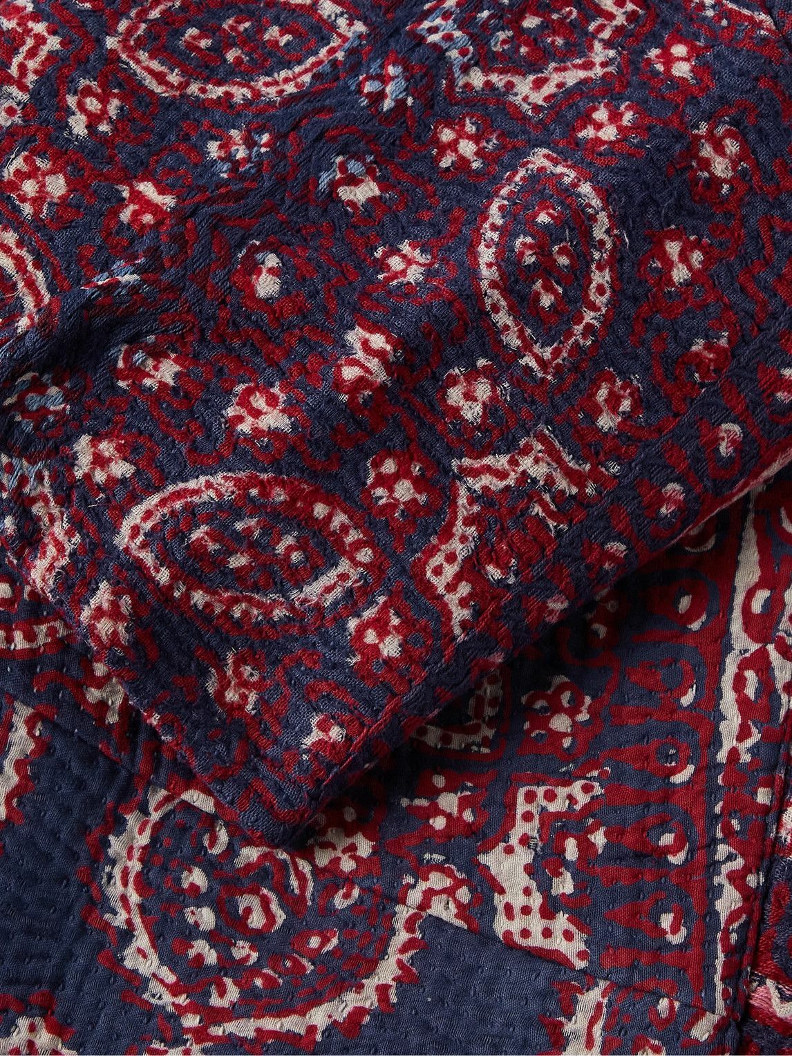 Karu Research - Unstructured Quilted Printed Cotton-Seersucker Blazer - Purple