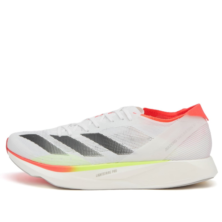 Photo: Adidas Running adidas Adizero Takumi Sen 10 Sneaker in Ftwr White/Core Black/Lucid Red