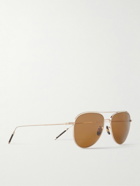 Oliver Peoples - Takumi 3 Aviator-Style Gold-Tone Sunglasses
