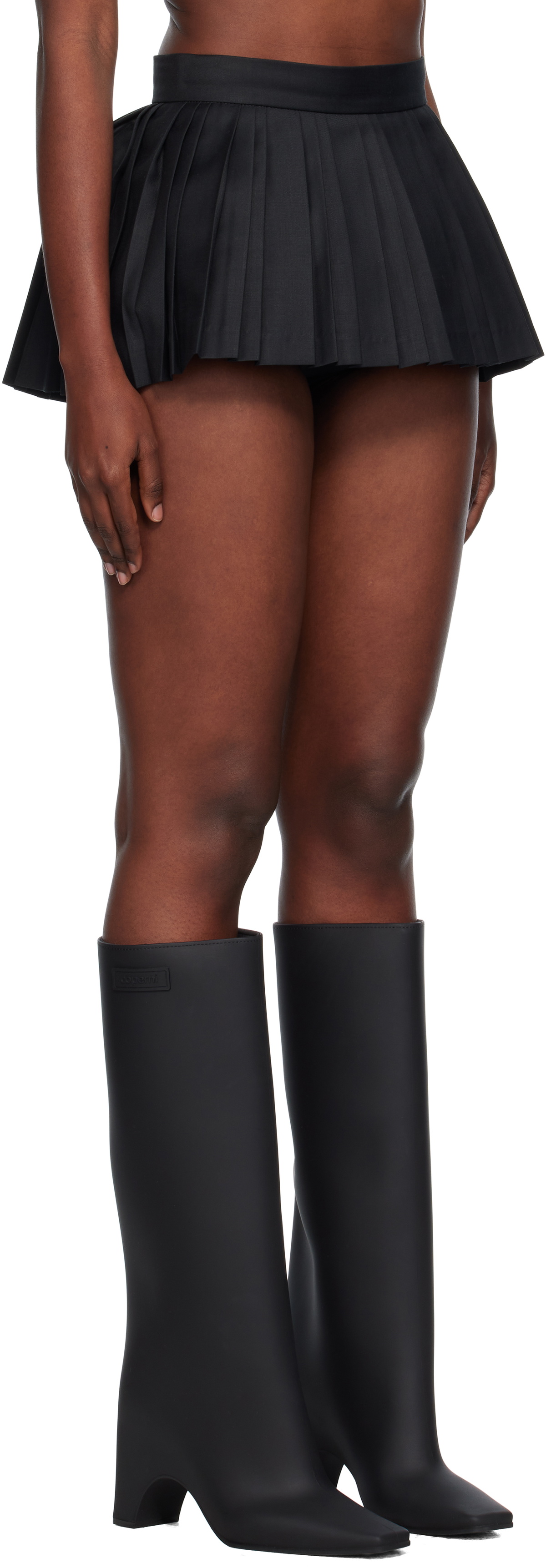 Pushbutton Gray Volumed Micro Skort