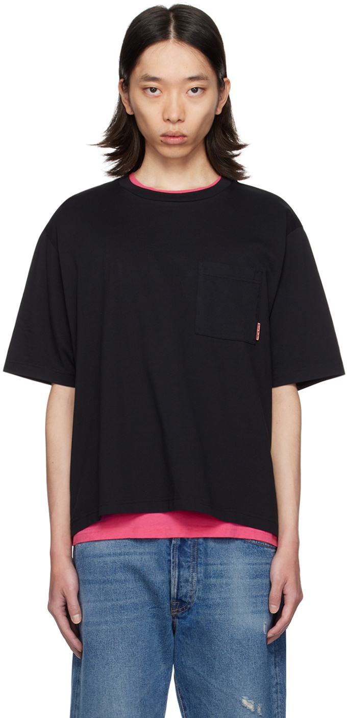 Acne Studios Men's Fin Circus Logo Crew Sweat in Faded Black Acne Studios