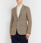 MAN 1924 - Beige Kennedy Slim-Fit Unstructured Prince of Wales Checked Linen Blazer - Beige