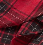 TAKAHIROMIYASHITA TheSoloist. - Button-Down Collar Appliquéd Checked Cotton Half-Placket Shirt - Red