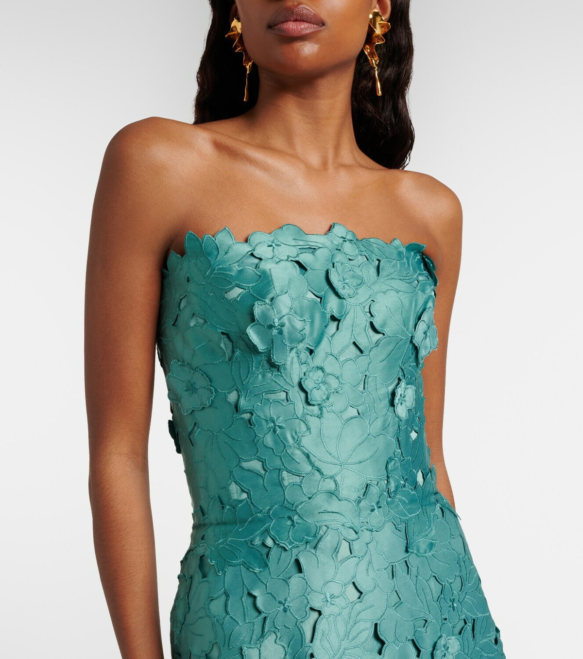 Costarellos Vella guipure lace maxi dress