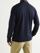 RALPH LAUREN PURPLE LABEL - Slim-Fit Logo-Embroidered Wool-Piqué Polo Shirt - Blue